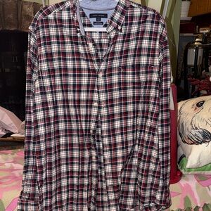 Tommy Hilfiger Men's Checkered Shirt - Red, Black, and White